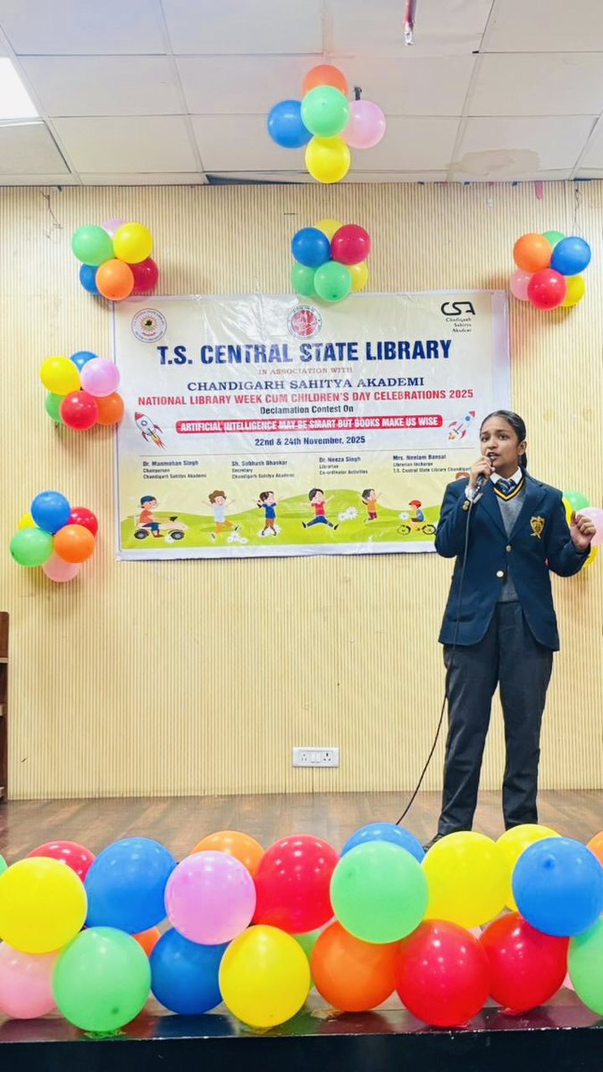 neeza_singh's tweet image. Organised Declamation competition for private school children on 22.11.2025
#NationalLibraryWeek2025
#ChildrensDay @IFLA @iflawlic @MinOfCultureGoI @EduMinOfIndia @RrrlfKolkata @NationalLib_GoI @gssjodhpur @mohitgupta1962 @SeemaRampersad