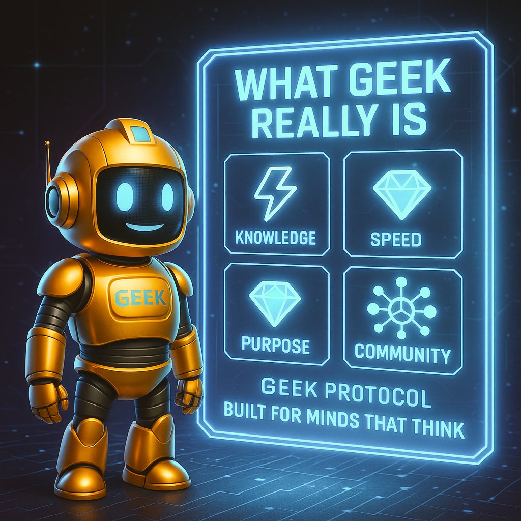 geekonkas's tweet image. GEEK was never meant to be “just another token.”

It’s:
🧠 Knowledge
⚡ Speed
💎 Purpose
🔹 Community

Built on the fastest chain in crypto.
Designed for the smartest minds in Web3.

#GEEKonKAS #Kaspa #GeekProtocol