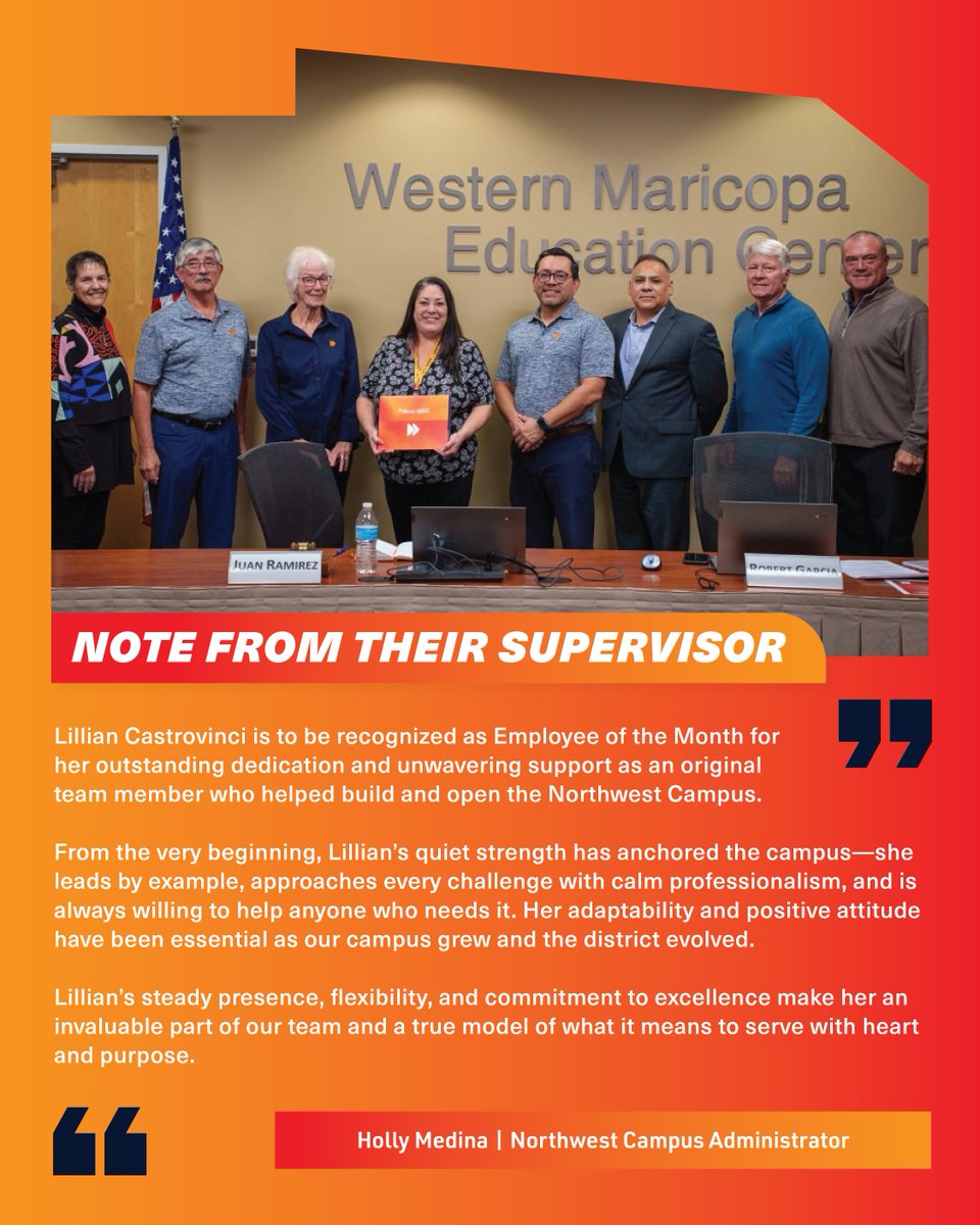 Join us in celebrating Lillian Castrovinci, West-MEC’s November Employee of the Month! 🌟

Hear directly from her supervisor, Holly Medina, Northwest Campus Administrator, about the impact that Lillian makes on her campus. 👏

#WestMEC #CareerTechEd