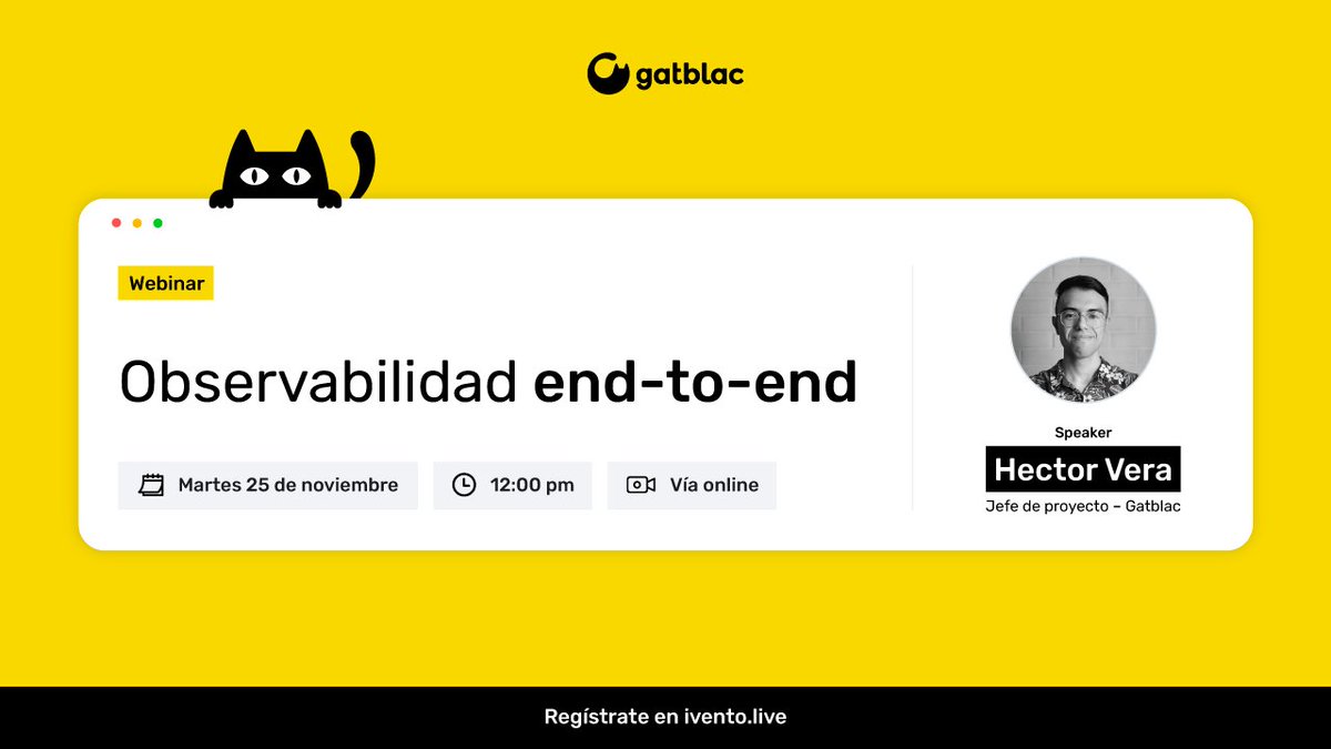 gatblac's tweet photo. ¿Sabes realmente qué está ocurriendo en tus sistemas? 👀

La observabilidad es clave para anticipar problemas, optimizar el rendimiento y ofrecer mejores experiencias digitales.

Este 25 de noviembre a las 12:00 PM, acompáñanos en un nuevo webinar donde Héctor Vera, Senior Architect en Gatblac, compartirá cómo lograr una observabilidad end-to-end y mantener el control total de tus aplicaciones.

🗓️ Martes 25 de noviembre
🕛 12:00 PM
💻 Vía online
👉 Regístrate en https://t.co/qBfTm0CnUp