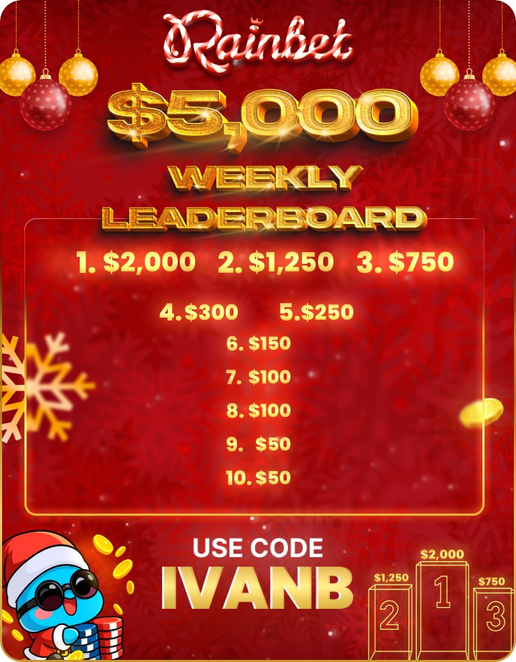 IvanBLIVE's tweet image. STARTING DECEMBER 1ST!!!! 🌧️

$5,000 WEEKLY wager leaderboard
+ $60,000 MONTHLY leaderboard

switch over to the best code literally available on @rainbetcom | codeivanb.com

$50 to random RT 🌧️ tag a friend!