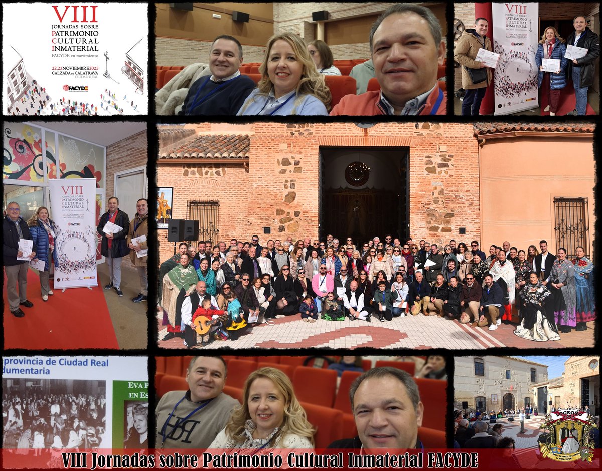 Participación en las VIII Jornadas sobre Patrimonio Cultural Inmaterial FACYDE en movimiento en Calzada de Calatrava en Ciudad Real. Un año más, nuestros compañeros José Manuel, Álvaro, Teresa y José Ángel, han asistido en representación del grupo.