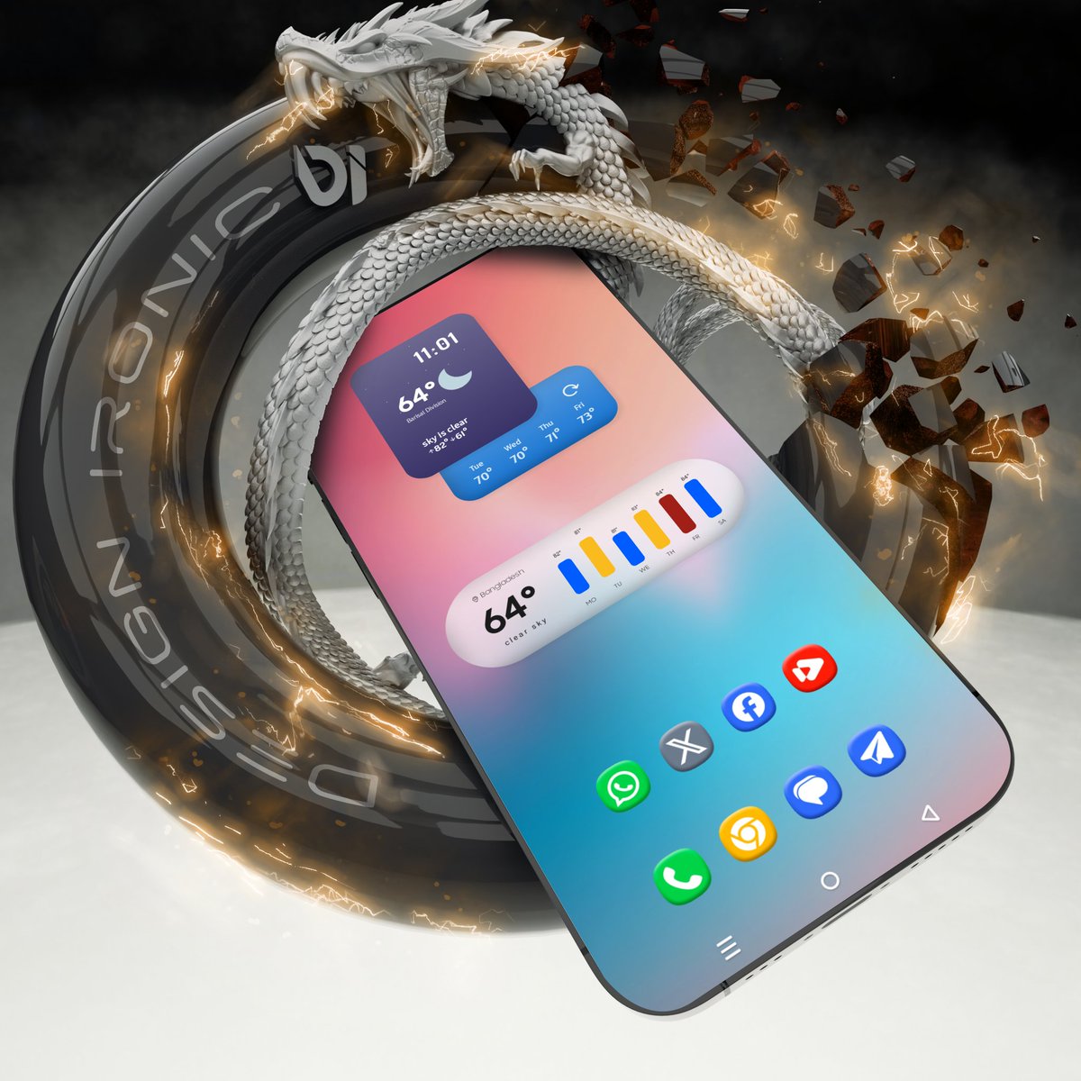 NirRazu's tweet image. One ui setup 
#Nova #Homescreen 
#widget- OneUI 3d widgets @AndroidTools3 
#icon- One 3d Color @PizzApp_Design 
#wallpaper @AndroidTools3