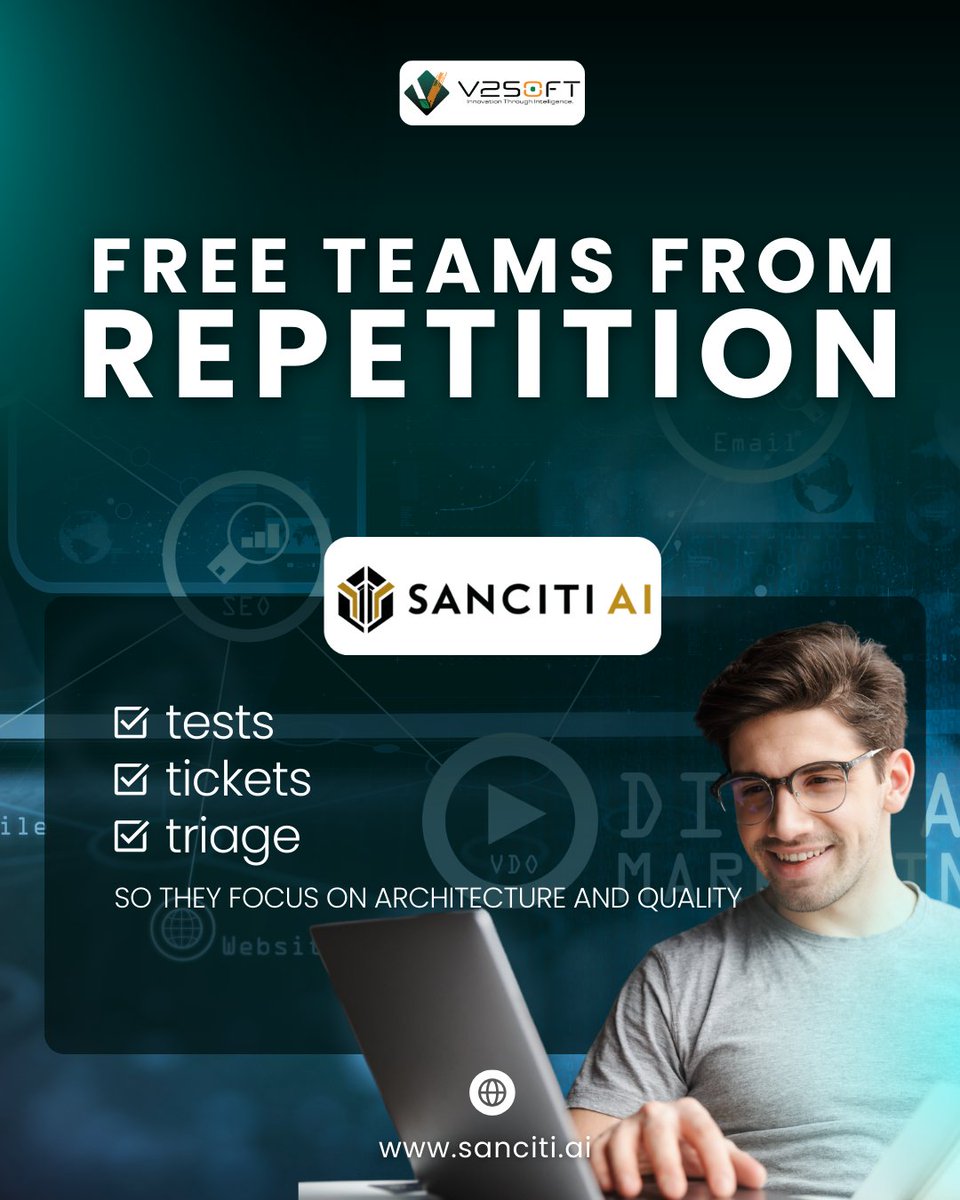 v2soft's tweet image. Free teams from repetitive work—tests, tickets &amp;amp; triage—so they focus on architecture and quality. #SancitiAI’s Agentic automation boosts velocity without burnout
sanciti.ai
#SDLC #AIAutomation #SoftwareEngineering #AIDevTools #AIDrivenDev #AIForDevelopers #DevOpsAI