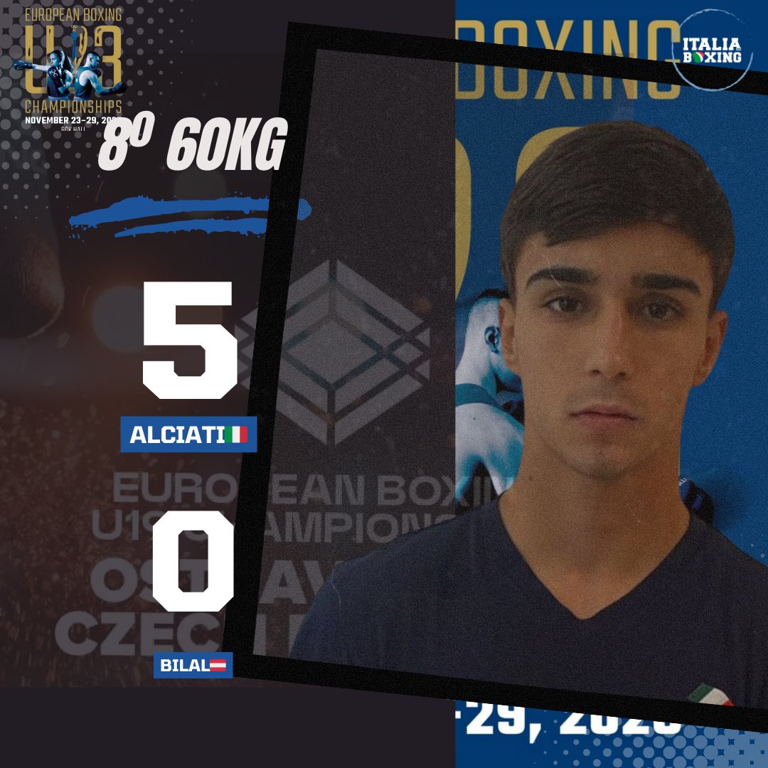 FPIBoxe's tweet image. 🥊 🇪🇺 🏆 Euro U23 Boxing Championships 2025 
🏟️ Budapest 🇭🇺 Bok Sports Hall - 23-29 Nov.

🥊 Result match Day 2 Itaboxing 2ª Session- 24/11 

🥊 8º60 Kg M - Alciati vs Bilal 🇦🇹5-0

🥊🇮🇹 Grande  🔥Tiziano   

#Itaboxing #Boxing #Boxer #Pugilato #boxeo