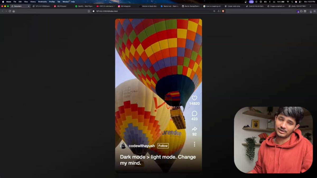 stackarnav's tweet image. 📆Day 49 Cohort 2.0 | @sheryians_
Today felt like unlocking YouTube’s logic with JavaScript 😭🔥
We learned how frontend apps actually load content using:

🎥 for loops
🎥 Array of Objects
→ building video cards the way real platforms do
Also explored:
🌀 smooth scroll snapping…