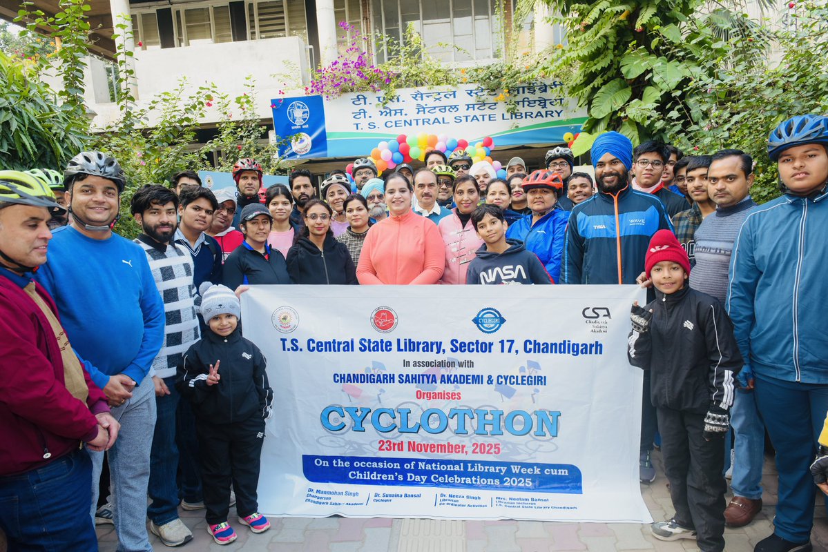 neeza_singh's tweet image. Organised Cyclothon on the theme ‘Reading Books’ on 23.11.2025
#NationalLibraryWeek2025
#ChildrensDay @IFLA @iflawlic @MinOfCultureGoI @EduMinOfIndia @RrrlfKolkata @NationalLib_GoI @gssjodhpur @mohitgupta1962 @SeemaRampersad