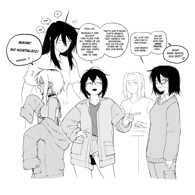 For the time being the other Auroras decided to settle in Aurora's house 