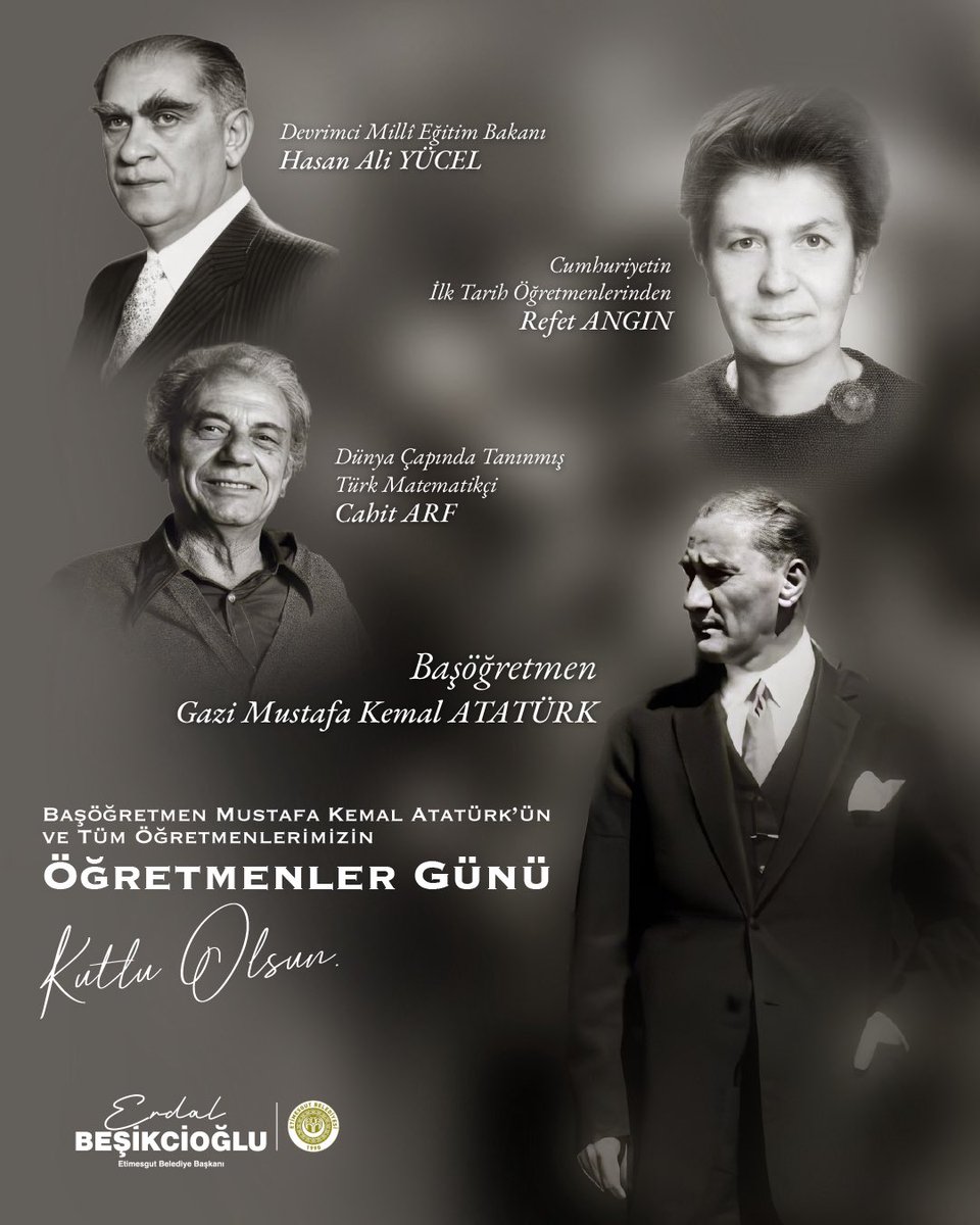 Başöğretmenimiz Gazi Mustafa Kemal Atatürk’ün açtığı aydınlanma yolunda; bilimi, özgürlüğü ve çağdaşlığı kuşaktan kuşağa taşıyan tüm öğretmenlerimizin Öğretmenler Günü kutlu olsun.

Cumhuriyetin fikri hür, vicdanı hür, irfanı hür nesillerini yetiştiren bu büyük gönül emekçilerine