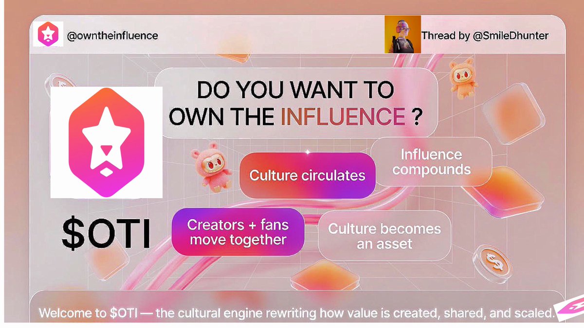 SmileDhunter's tweet image. 𝐃𝐎 𝐘𝐎𝐔 𝐖𝐀𝐍𝐓 𝐓𝐎 𝐎𝐖𝐍 𝐓𝐇𝐄 𝐈𝐍𝐅𝐋𝐔𝐄𝐍𝐂𝐄 ❔

  In a world where cultural power doesn’t just appear, peak, and fade it circulates, It moves, It compounds.
    A world where creators no longer rise in isolation, and fans no longer watch from the sidelines hoping…