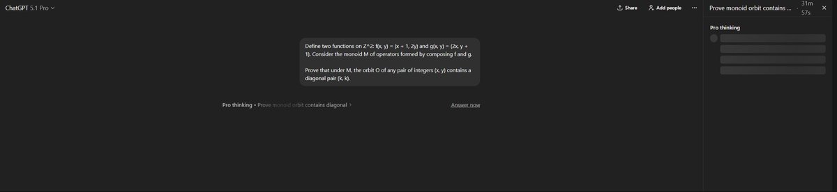0xfdf's tweet image. Yes, this problem is unnecessarily dressed up in formalism (by intention).

As with the previous problem I posted: what&apos;s interesting to me is that an accessible restatement is solvable with high school math, but the leading LLMs can&apos;t do it. 

Gemini 3 with Deep Think attempts…