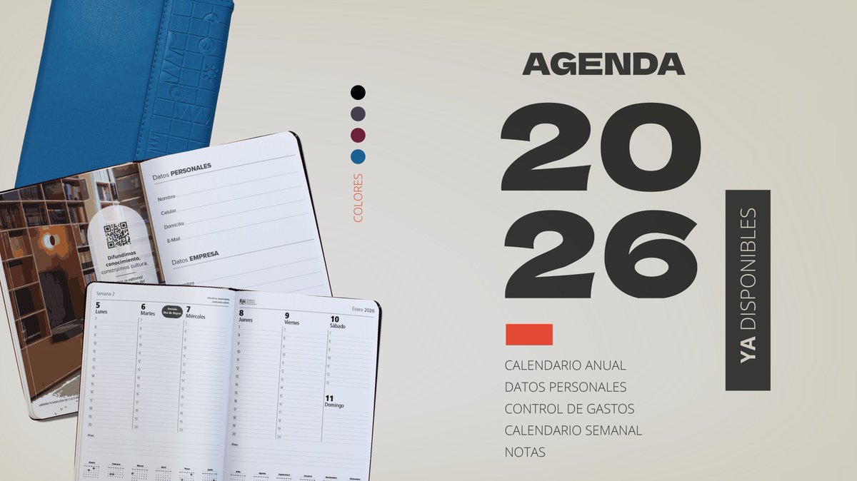 ¡Ya disponible!
📆 Agendas 2026 de FCU 📆

Calendario anual
Datos Personales
Control de gastos
Calendario semanal
Notas

¡Conseguilas en nuestra web FCU.EDU.UY! 🌐

Y en nuestras librerías:
📍Ciudad Vieja
📍Hall Udelar
📍CENUR Salto