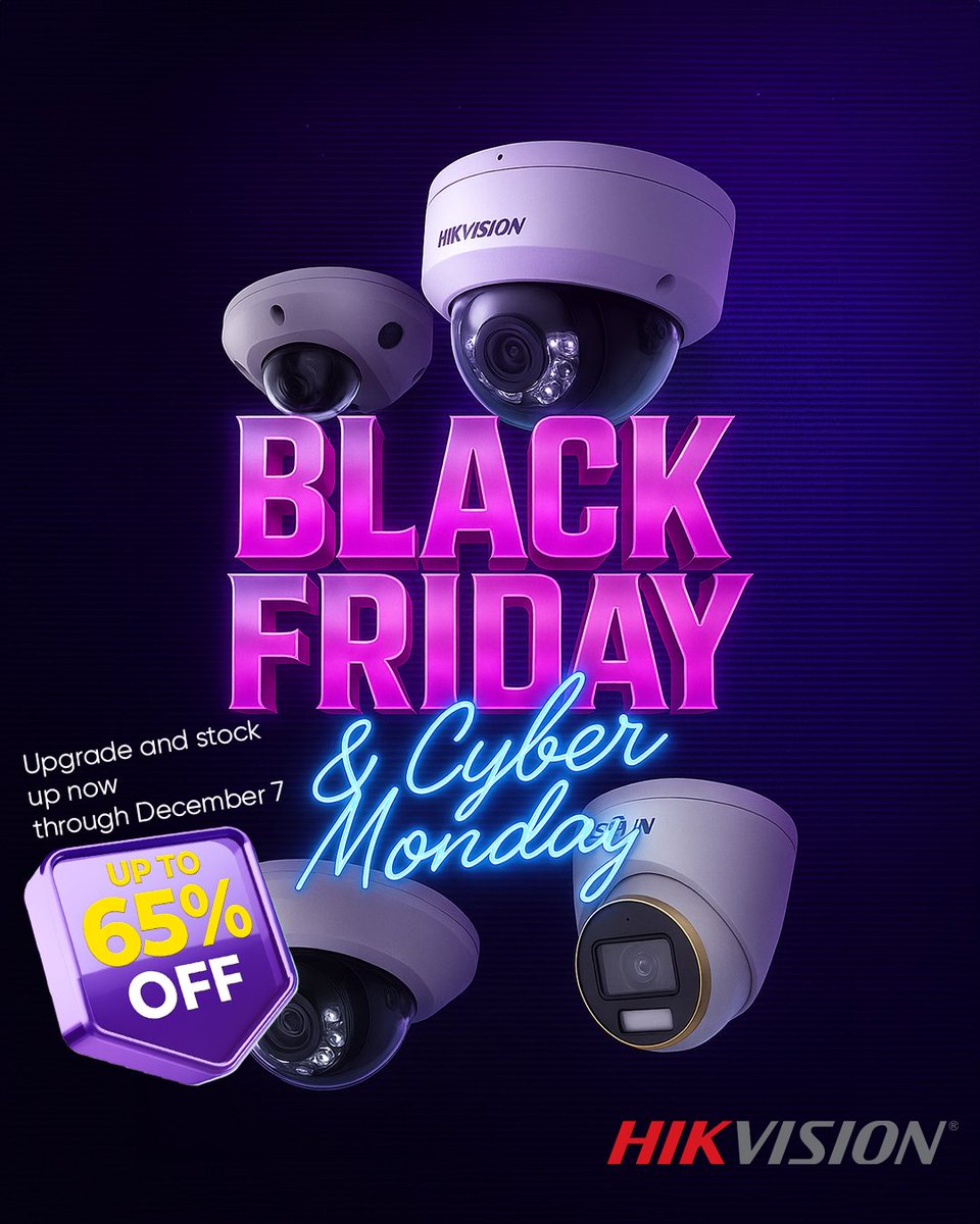 Black Friday/Cyber Monday is here! Save up to 65 percent on ColorVu, AcuSense, NVRs, IP Kits, and Access Control. Offers end Dec 7 so stock up today! hubs.li/Q03VG6W30