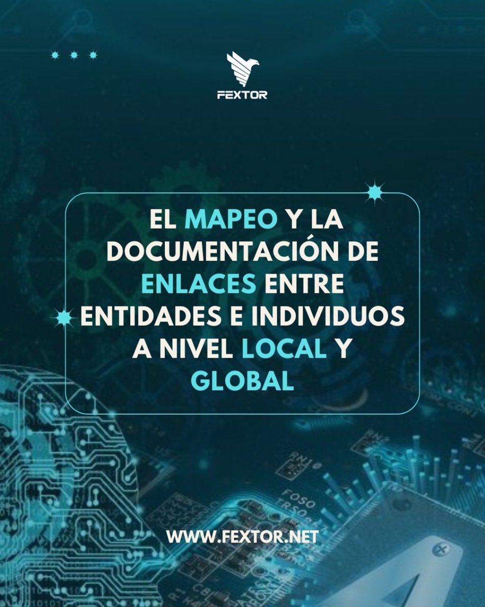 FextorGlobal's tweet image. Investigaciones 🔍 | Identificación y mapeo de redes 🌐

En #Fextor analizamos y documentamos conexiones para revelar patrones clave

🔗 Metodologías avanzadas
📊 Análisis estratégico
🌍 Detección de vínculos ocultos

Información precisa para decisiones seguras.
#NetworkAnalysis