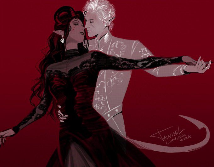 Sketch for @crimzonrite ❤️🖤

#BaldursGate3 #Astarion #BG3 #tav 