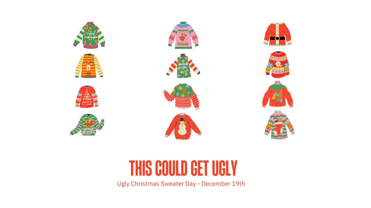 Happy Ugly Christmas Sweater Day! Just remember: the only thing worse than your sweater is the fashion sense of whoever gifted it to you! Embrace the cringe and let the holiday spirit shine through the sequins! 😂🤶