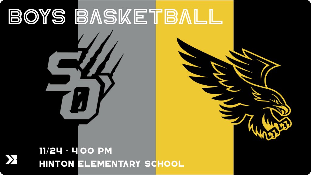 Boys Basketball (8th Grade) Game Day! - Check out the event preview for the The Hinton Blackhawks vs The South O'Brien Wolverines. It starts at 4:00 PM and is at Hinton Elementary School Gym. gobound.com/ia/ihsaa/boysb…