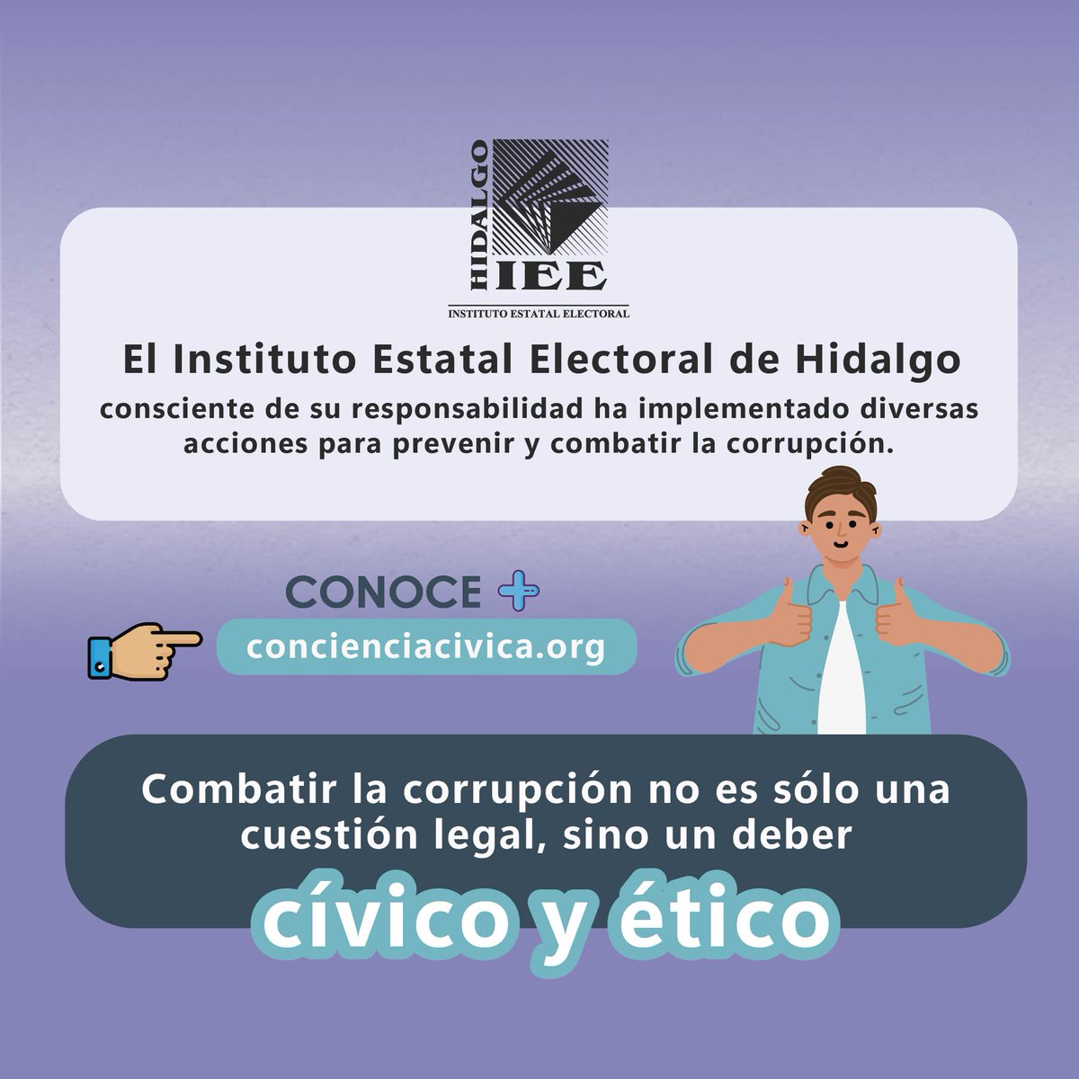 IEEHidalgo's tweet image. 🖐️🚫 || Una de las principales cualidades que deben tener las personas en el Servicio Público es la integridad, es decir, actuar con ética, de forma honesta y con responsabilidad en el ejercicio de sus funciones, al hacerlo correctamente, promueven el combate a la corrupción.…