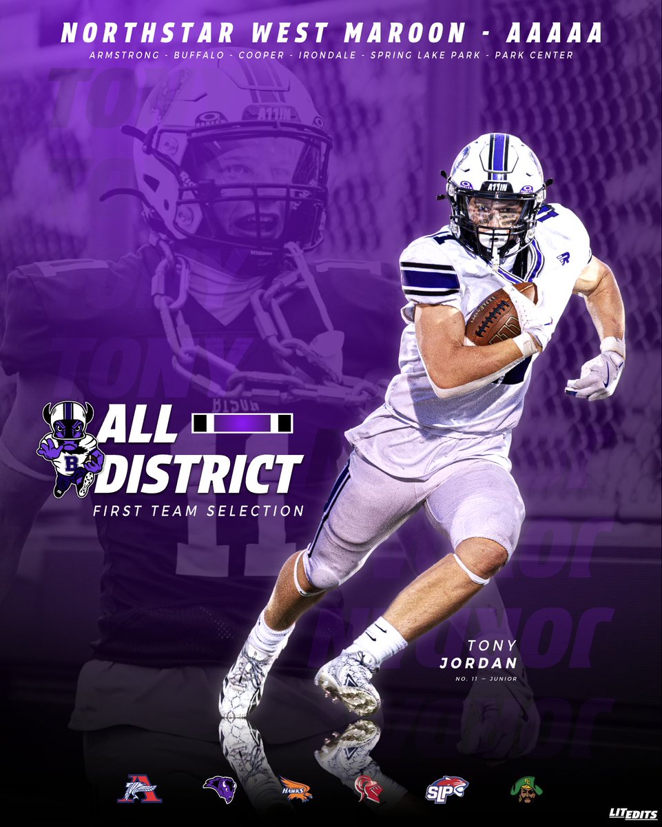 <a href="/BriskDolen/">Dolen Brisk</a> <a href="/BHSBison/">Buffalo Bison</a> <a href="/BisonFBBoosters/">Buffalo Bison Football Boosters</a> <a href="/lakeconference_/">The Lake Conference Network</a> <a href="/laplante71/">Robert LaPlante</a> <a href="/LitEditsLLC/">LitEdits LLC</a> First Team All-District

≫ Tony Jordan (JR)

#𝗔𝟙𝟙𝗜𝗡 🦬🏈