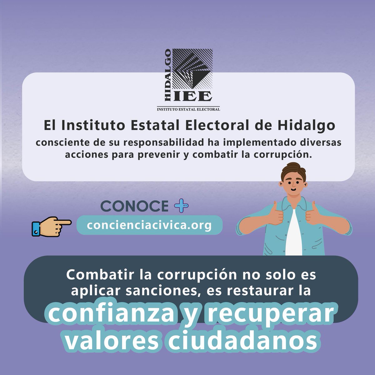 IEEHidalgo's tweet image. 🖐️🚫 || Una de las principales cualidades que deben tener las personas en el servicio público es la integridad, es decir, actuar con ética, de forma honesta y con responsabilidad en el ejercicio de sus funciones, al hacerlo correctamente, promueven el combate a la corrupción.…