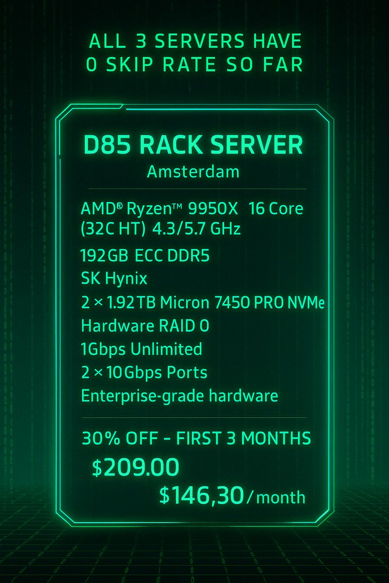 rkbehelvi's tweet image. 🚀 Deployed 3 New Validator Nodes on Server.net

#X1 #Validator #ServerNet #Crypto #Web3 #Blockchain #BareMetal #DataCenter #HighPerformanceComputing #Ryzen9950X #NVMe #EnterpriseHardware #TechNews

@mrJackLevin @xenpub @solxencat @moreworldpeace
