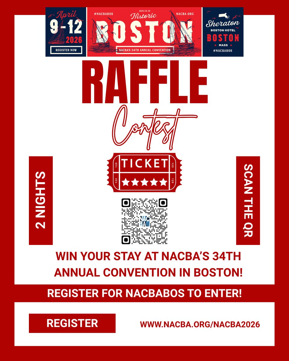 Time’s almost up! One Week Left to Win Two Free Nights at NACBA Boston! 

Register by November 30 to enter! nacba.org/page/NACBA2026

#NACBA #NACBABOS