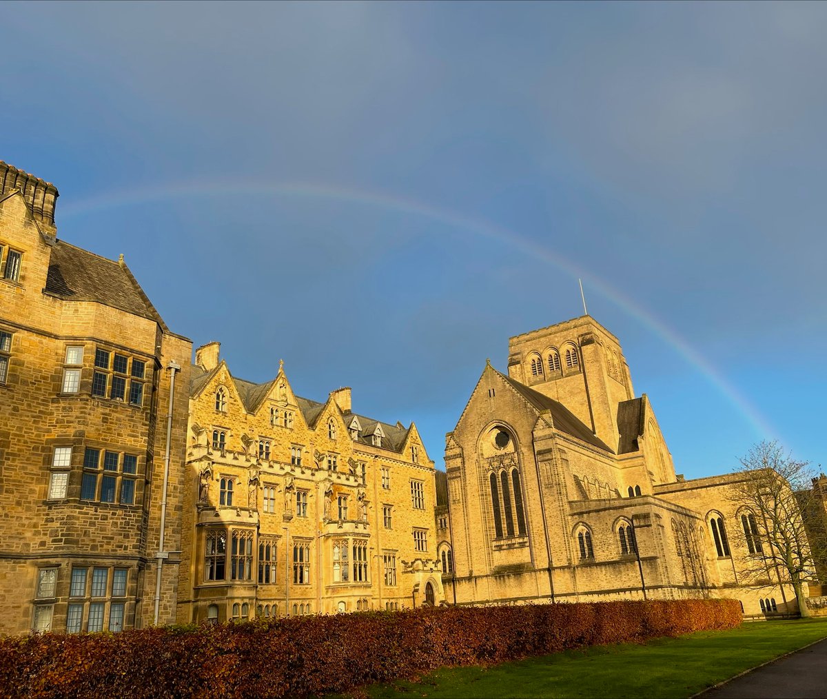 When it rains look for rainbows 🌈

The Monastery and Abbey Church were encircled by this glorious rainbow earlier today...
