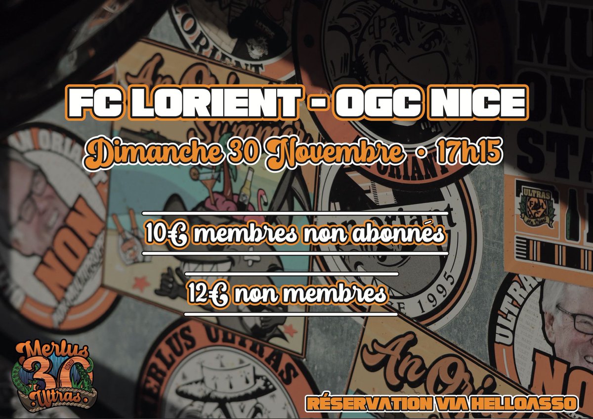 [BILLETTERIE FCL - OGC NICE]

⚠️ Pour rappel :
La tarification 10€ est uniquement réservée aux membres non abonnés (personnes qui ont souscris à la carte de membre sans abonnement).

Réservations uniquement via Helloasso :
helloasso.com/associations/m…