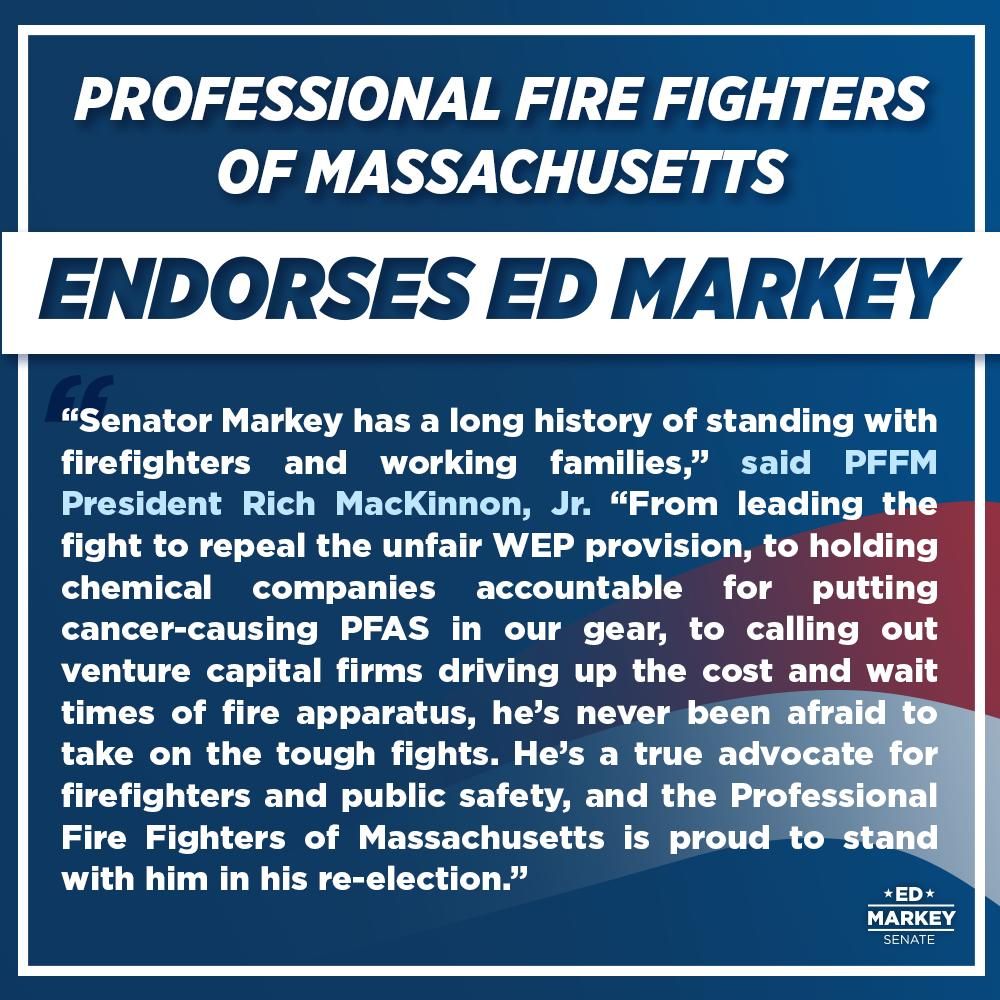 I am honored to earn the support of the Professional Fire Fighters of Massachusetts. Our firefighters run toward danger every single day. I am grateful for their trust, their service, and their ongoing partnership as we work together to keep our communities safe.