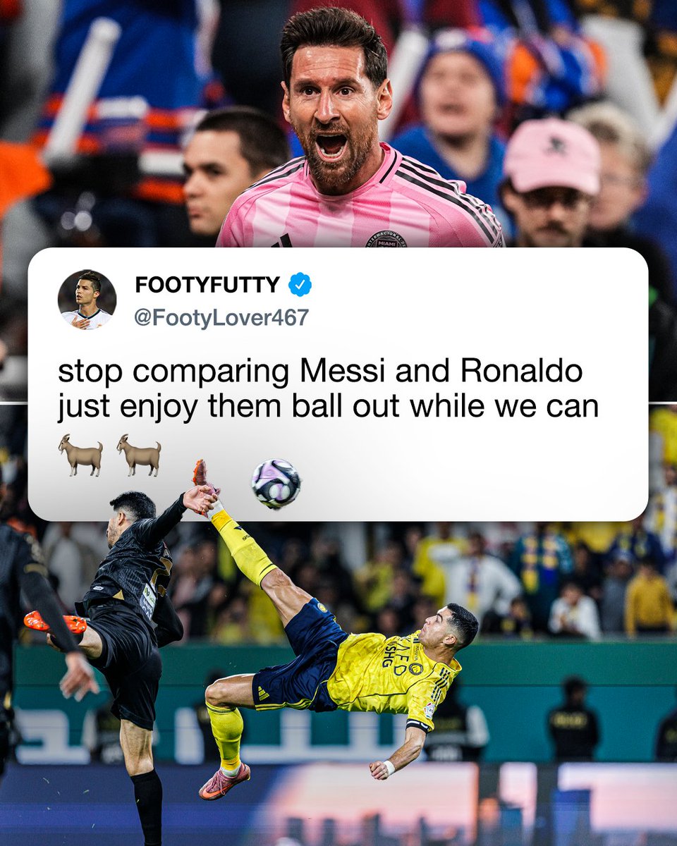 ESPNFC's tweet image. Messi and Ronaldo are STILL performing after all these years 😳

• Bicycle kick goal
• Four goal contributions in playoff win

Enjoy it while it lasts!