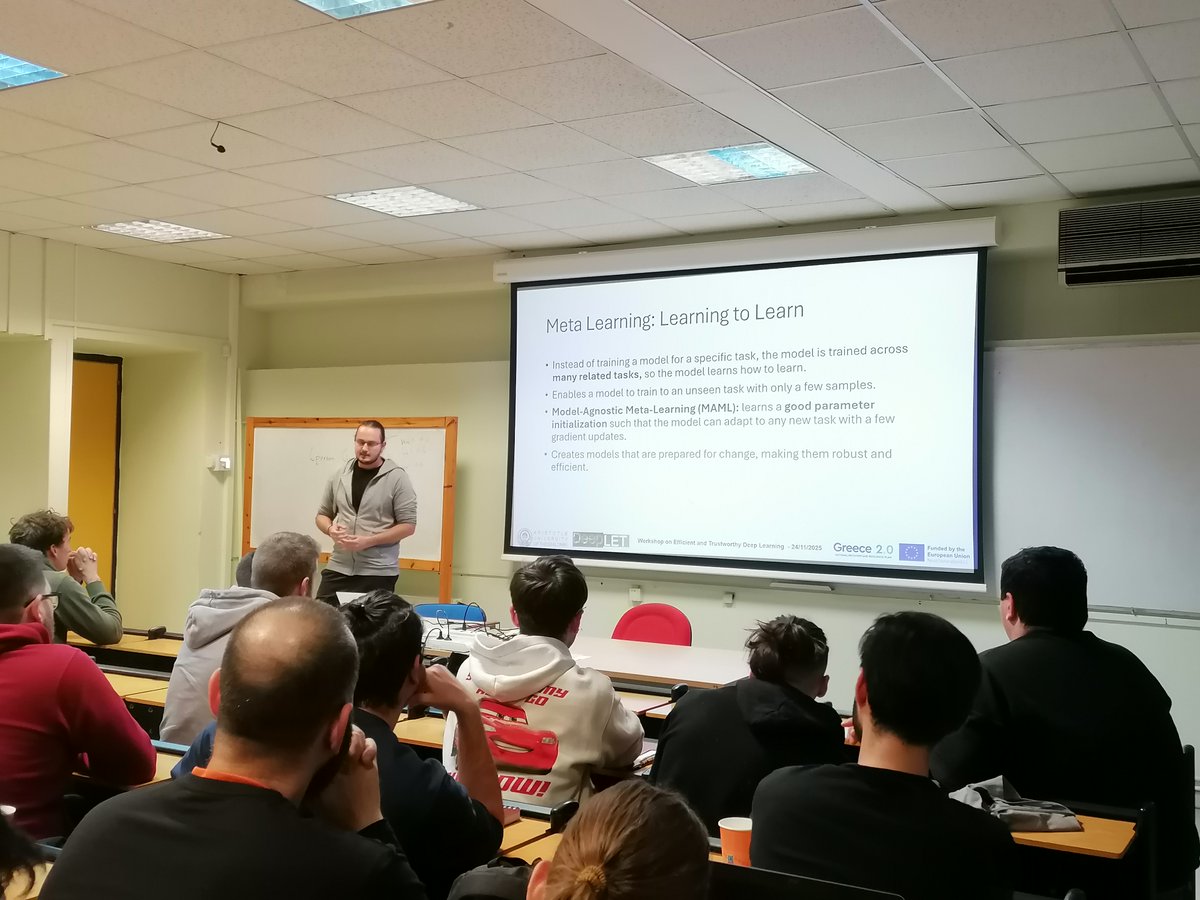 DeepletProject's tweet image. Last but not least, the presentation &quot;Model Adaptation for Trustworthy Deep Learning&quot; by PhD Candidate and DeepLET researcher Vasileios Kanatas!
Here are some moments captured during the presentation!