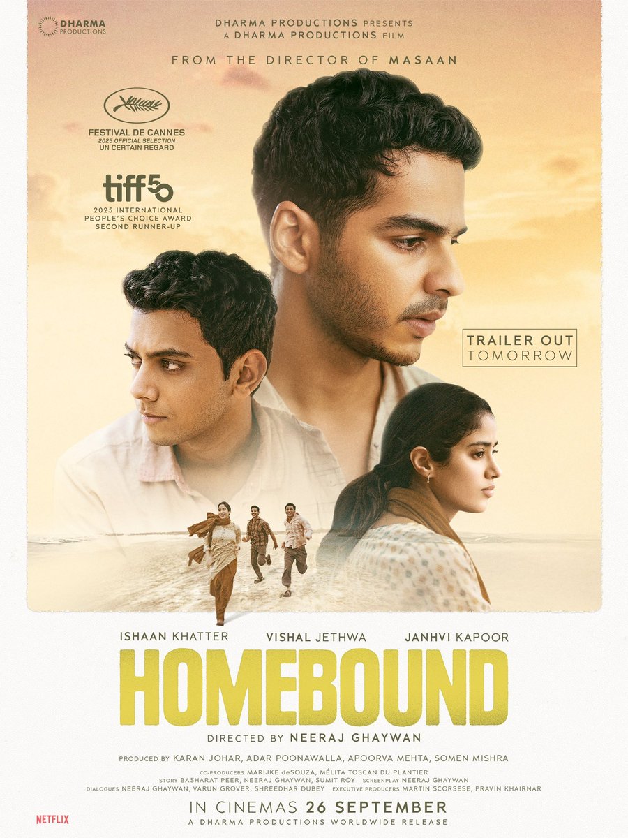 rajini_mano's tweet image. Homebound - Honest, Simple , hard hitting and a life shown on screen . - Based on True story . 

#HOMEBOUND #Netflix