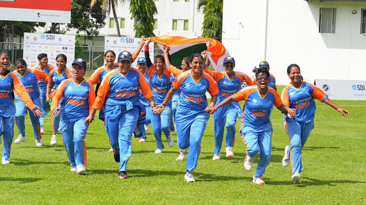 shetty_rishab's tweet image. Congratulations to India’s women’s blind cricket team for winning their first-ever T20 World Cup! Their incredible victory over Nepal is an inspiration to the nation, proving that vision, determination, and spirit can achieve anything. Proud moment for India! 🇮🇳

#T20WorldCup