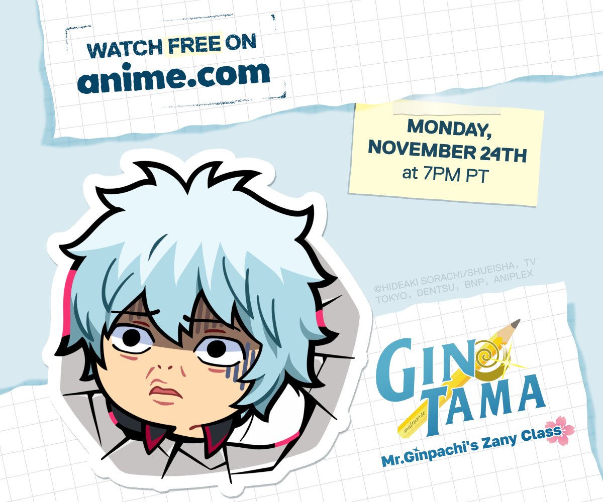 Join the Episode 8 watch party tonight at 7pm PT and collect the next Gintama sticker! 

📺 anime.com/live