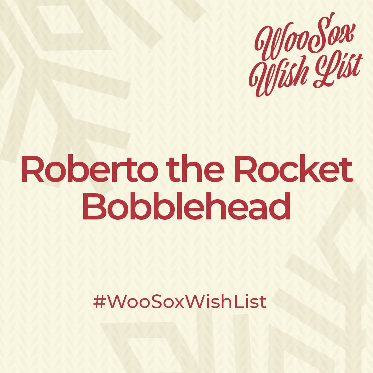 WooSox's tweet image. Roberto is looking for a new home! Who would like a Roberto the Rocket bobblehead?! 🎁 #WooSoxWishList 

RT for a chance to win!