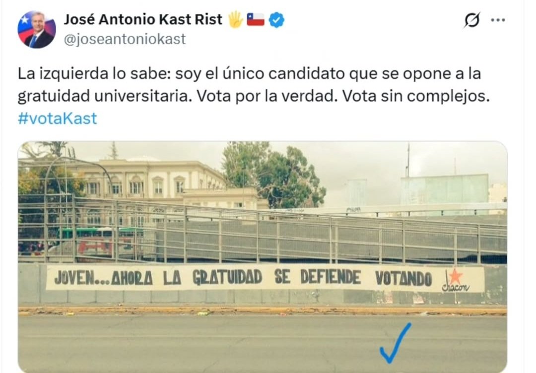 Informa3Chile's tweet image. 🔴 URGENTE

🔴 MEDIANTE UNA COLUMNA ANTE EL LIBERO, MARCELO VILLASECA DEL EQUIPO EDUCACIONAL DE JOSÉ ANTONIO KAST

🔴 ANUNCIAN EL FIN DE LA GRATUIDAD UNIVERSITARIA

🗣 Para que lo tengan claros los mudos de la @Confech, @Fech, @Feuc, etc
