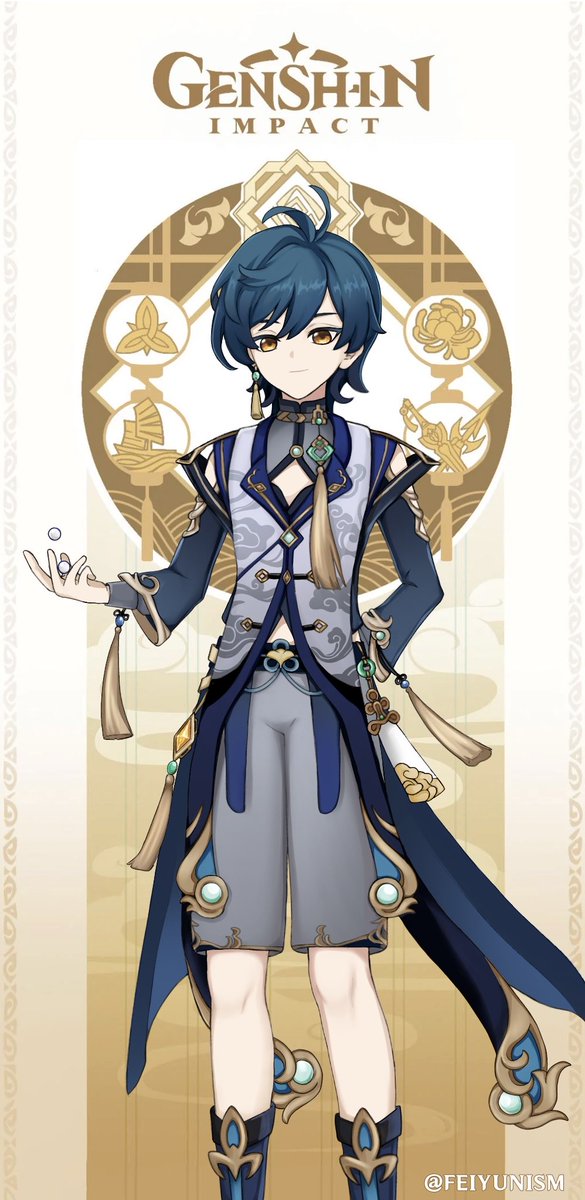 feiyunism's tweet image. #GenshinImpact  #Liyue
&quot;My brother’s somewhat of a simpleton...&quot;
— Xingqiu, unprovoked

◆ Title: Senile Galant  
◆ Heir to the Feiyun Commerce Guild
◆ Vision: Geo
◆ Constellation: Scriptor Nobilis