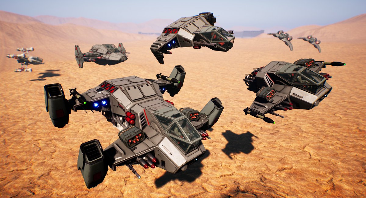 Thunder_Owl's tweet photo. #UnrealEngine #UE4 #UE5 #GameDev #GameAssets #SciFi #Kitbash #AerialCombat #FlyingShooter #Cockpit #Spaceships #HoverTanks #SciFiBuildings
Some of pre-made ones (flyable) included. But, you make your own from parts as well. https://t.co/h0QDIQLhgi