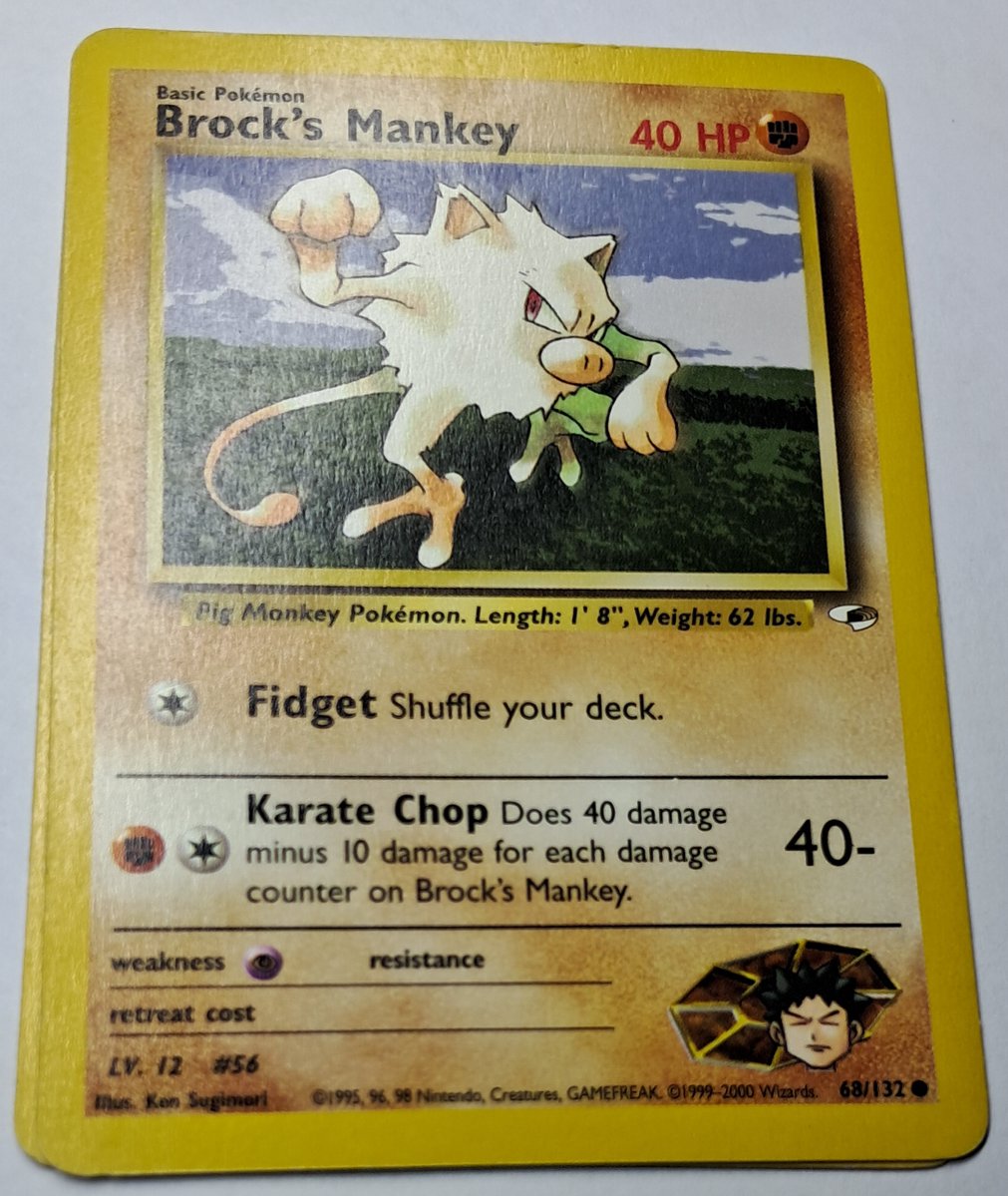 bashirahmed57's tweet image. Pokémon Cards
A throwback to 2000! 🥊 Brock’s Mankey from the classic Gym Heroes set pure vintage energy from the early Pokémon era. A must-have for every old-school collector! 🔥✨
#PokemonTCG #VintagePokemon #GymHeroes #PokemonCards #Nostalgia #Collectibles #TCGCommunit