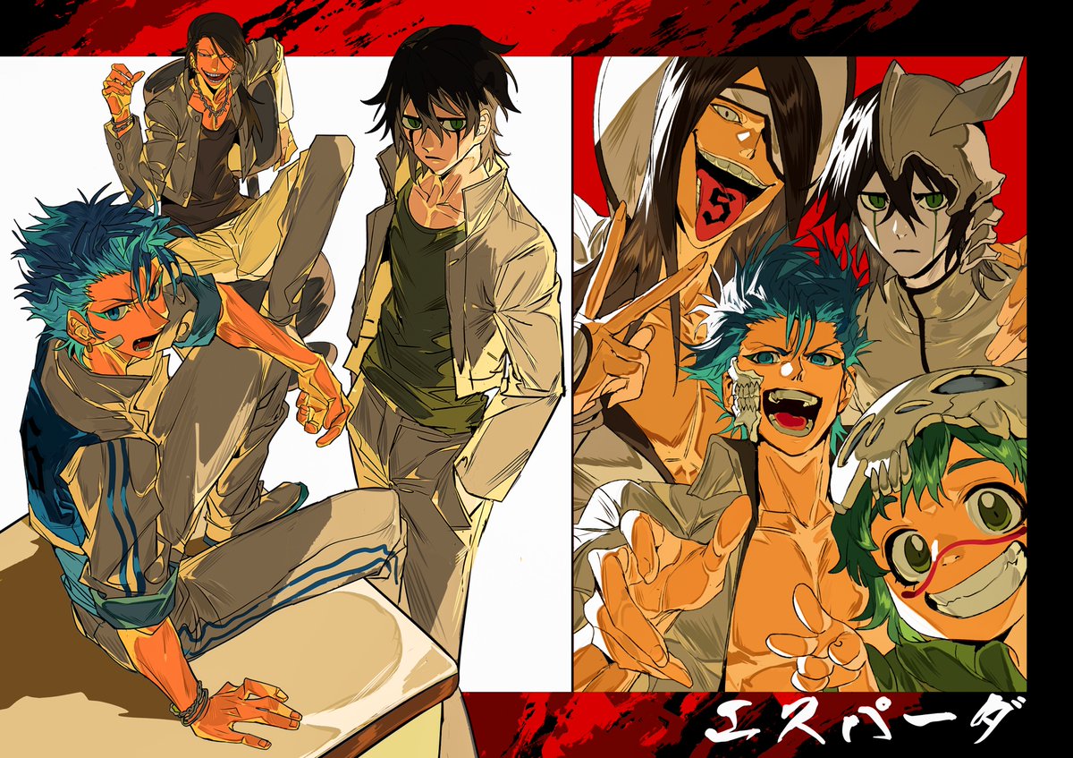 ichigo107256's tweet image. 重新上色 #BLEACH #Ulquiorra #Grimmjow #ノイトラ