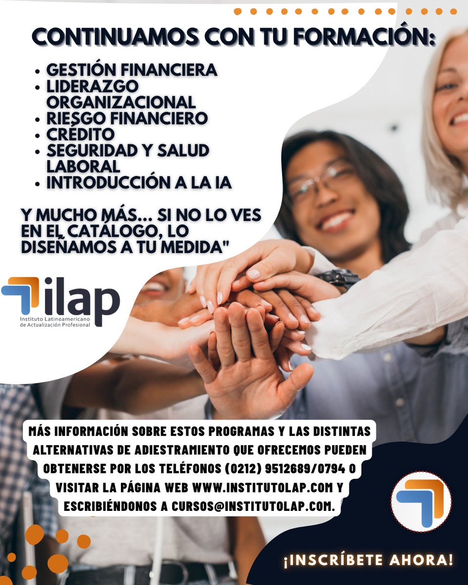 En <a href="/ConsultoresICG/">ICG Noticias</a> e <a href="/institutolap/">ILAP</a> Continuamos con tu formación: 
✔️Gestión financiera, Liderazgo organizacional, Riesgo financiero, Crédito, Seguridad y Salud Laboral, Introducción a la IA... y mucho más... si no lo ves en el catálogo, lo diseñamos a tu medida" Inf: 0212 9512689