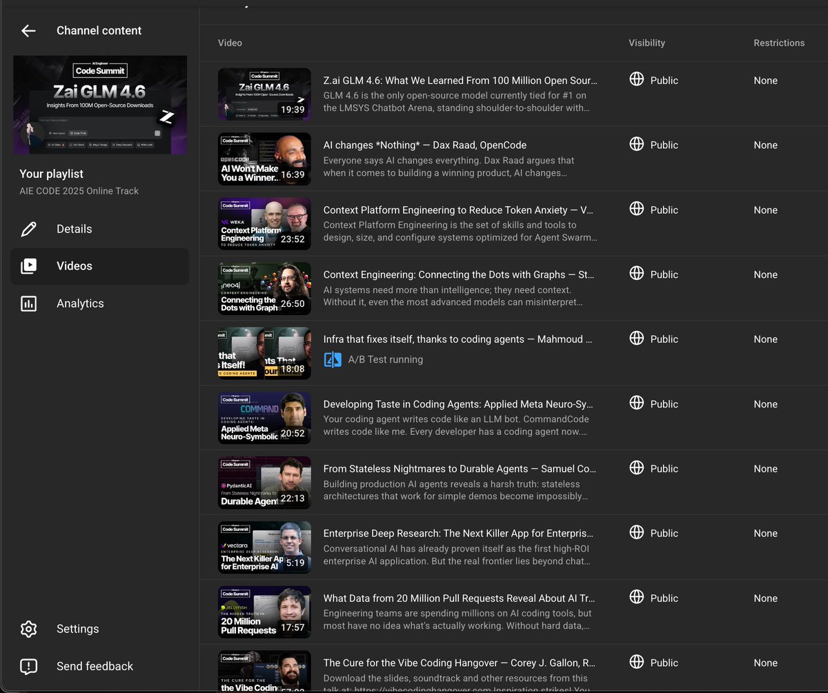 aiDotEngineer's tweet image. Oh you thought we were done!? we&apos;re not done!!

here&apos;s FIFTEEN EXTRA TALKS from the AIE Online Track, all live now: incredible wisdom from @thisismahmoud, @AccBalanced, @steveonjava, @MrAhmadAwais , @samuel_colvin, and so many more!