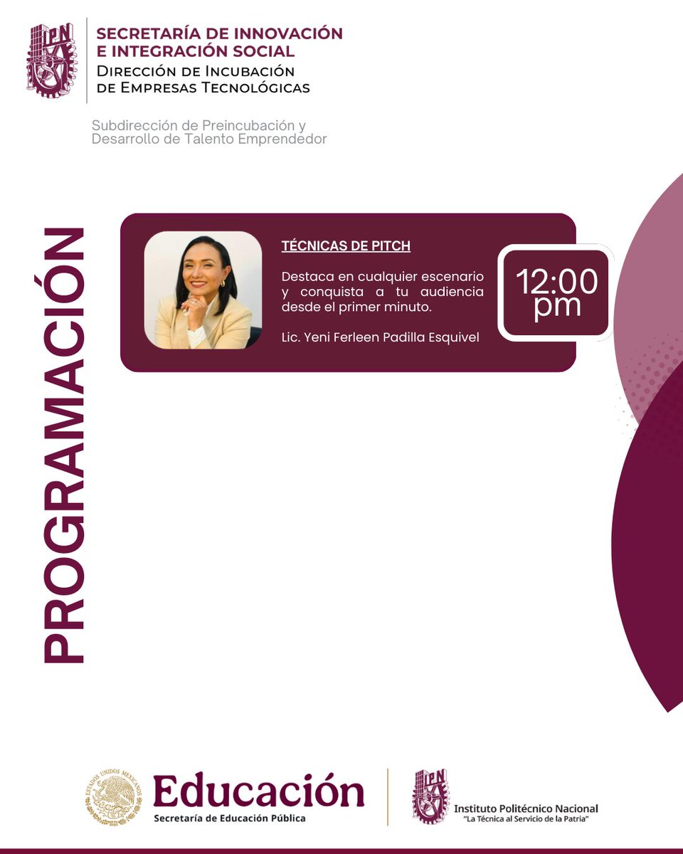 cicataqro's tweet image. Plática “Técnicas de Pitch”, donde aprenderás a destacar en cualquier escenario y conectar con tu audiencia desde el primer minuto.
 
teams.microsoft.com/l/meetup-join/…