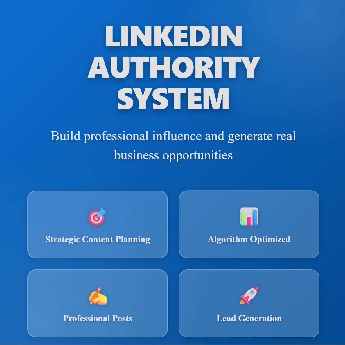 Theaiprompter7's tweet image. LinkedIn Authority System: AI content calendars, optimized posts, profile upgrades and lead frameworks — lifetime access $97. Build authority, spark conversations, attract clients. #LinkedIn #PersonalBrand 🤝 rpst.cc/ZmBZVf