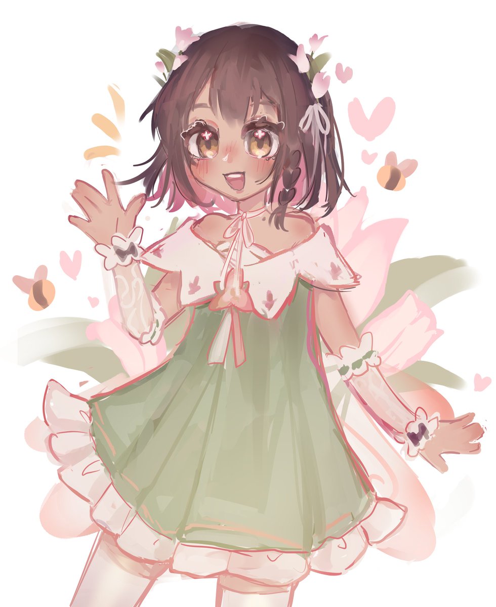 rurulalan's tweet image. Reblooming 🥺🌸🐝 #FeebeeFanart