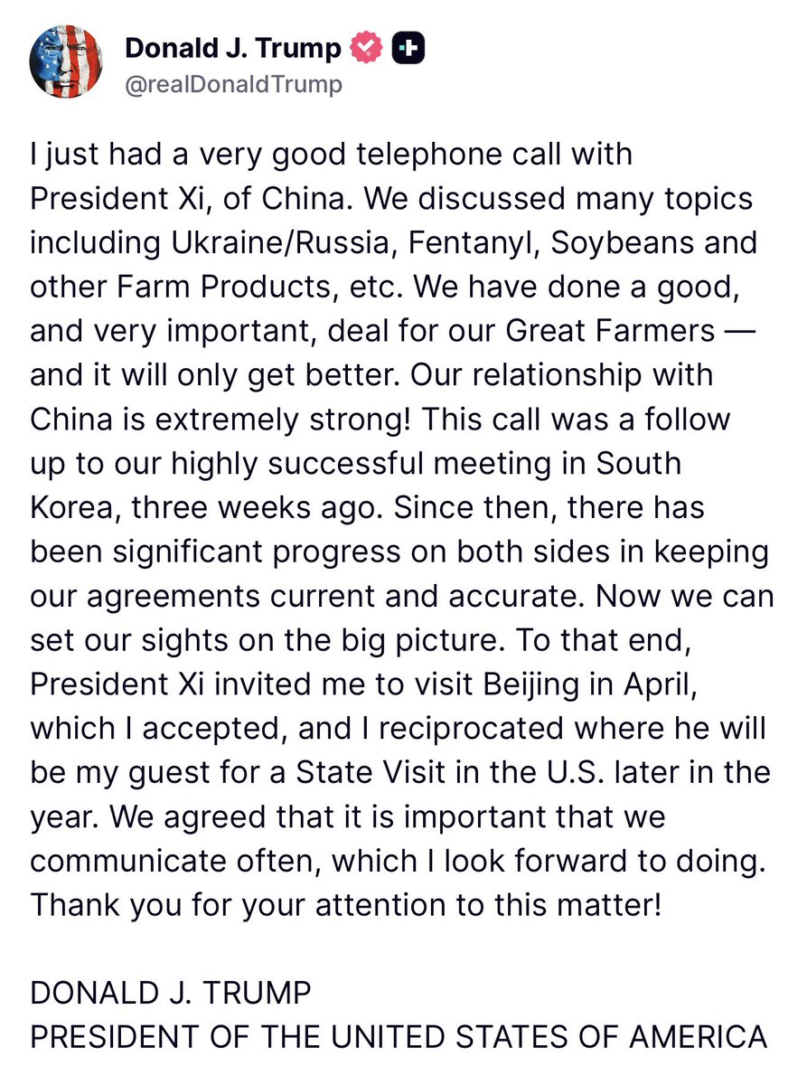 InvestorJordann's tweet image. BREAKING: 

TRUMP SAID “OUR RELATIONSHIP WITH CHINA IS EXTREMELY STRONG” 

BULLISH FOR MARKETS ⚡️