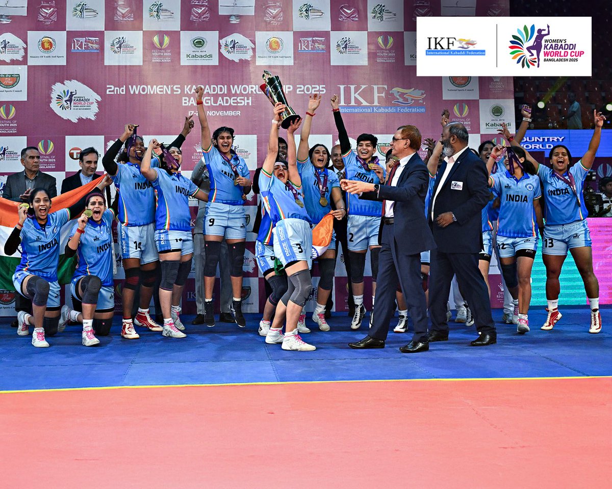 RahulGandhi's tweet image. Congratulations to the Indian Women’s Kabaddi Team on bringing home the World Cup and filling the nation with pride. 

Your grit, discipline and courage embody the spirit of India. The nation salutes you. 

Jai Hind 🇮🇳