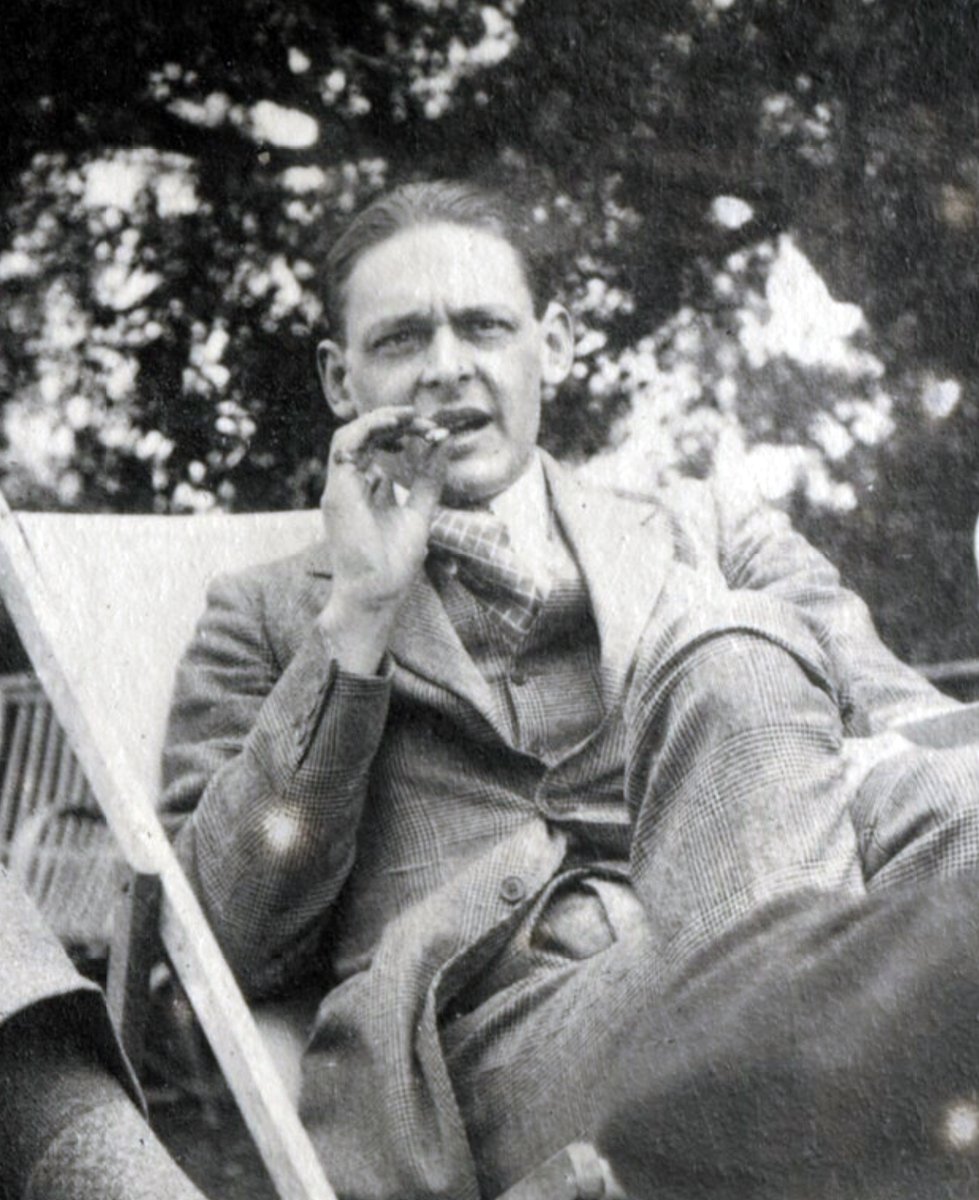Possibly the most beautifully unhinged lines of poetry ever written:
"Let us go then, you and I,
When the evening is spread out against the sky
Like a patient etherized upon a table"

- T. S. Eliot, The Love Song of J. Alfred Prufrock, 1915.