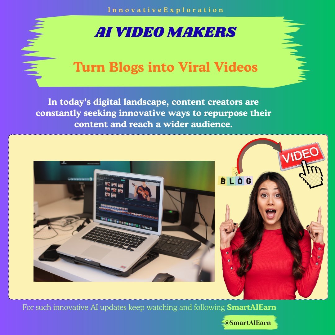 SmartAIEarn's tweet image. AI video makers pull key insights from your article → convert into scenes → add captions → add voiceover → export.
Fully automated.
#AI #AIVideoMaker #ContentAutomation #SmartAIEarn