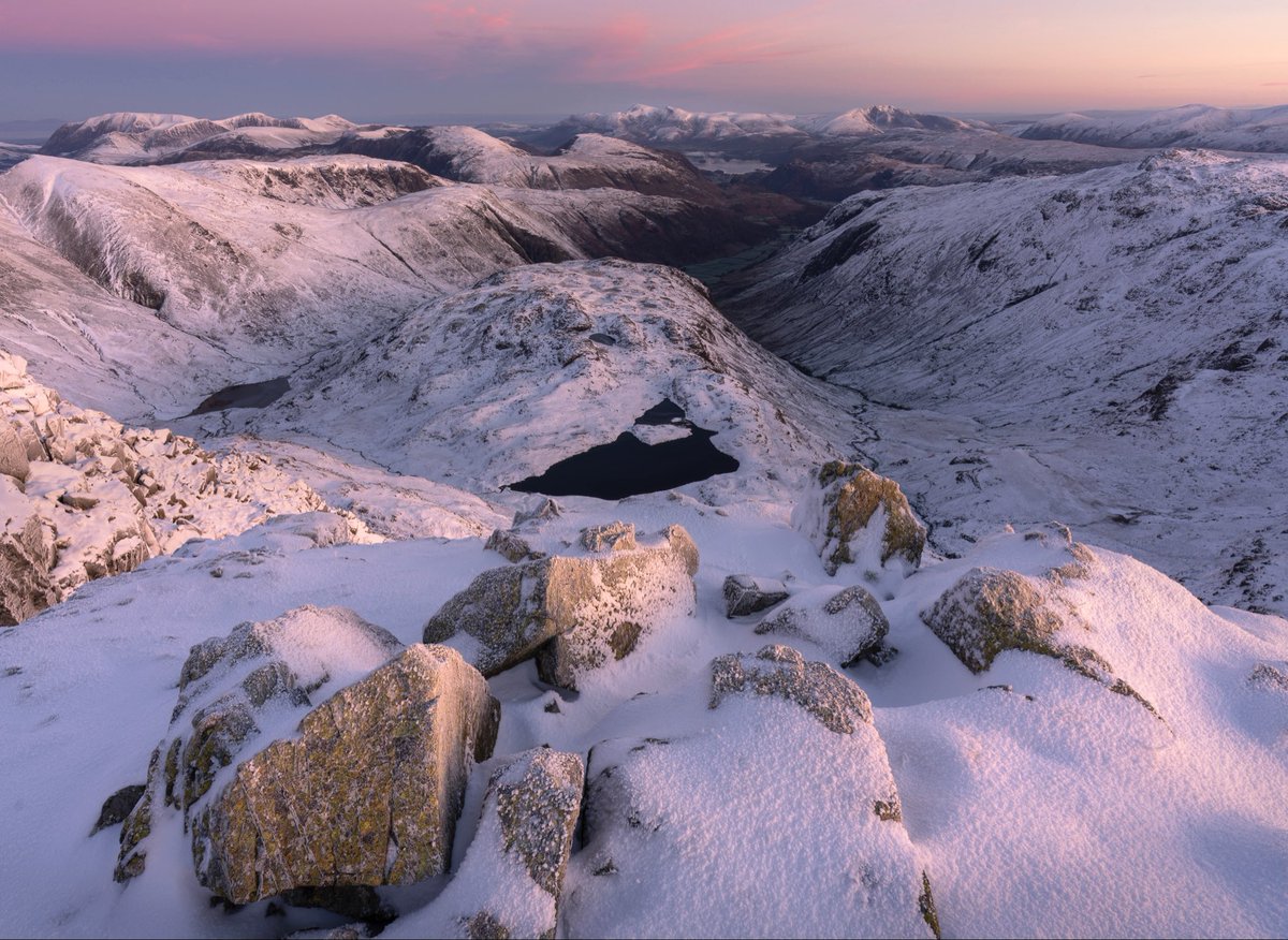 Gorgeous pre dawn winter sunrise glow from Great End on Friday morning 🤩. <a href="/OPOTY/">Outdoor Photography</a> <a href="/TGOMagazine/">The Great Outdoors</a> <a href="/SonyAlpha/">Sony | Alpha</a> <a href="/Lowepro/">Lowepro</a> <a href="/lakedistrictnpa/">Lake District</a> #LakeDistrict #WINTER #snow #photography